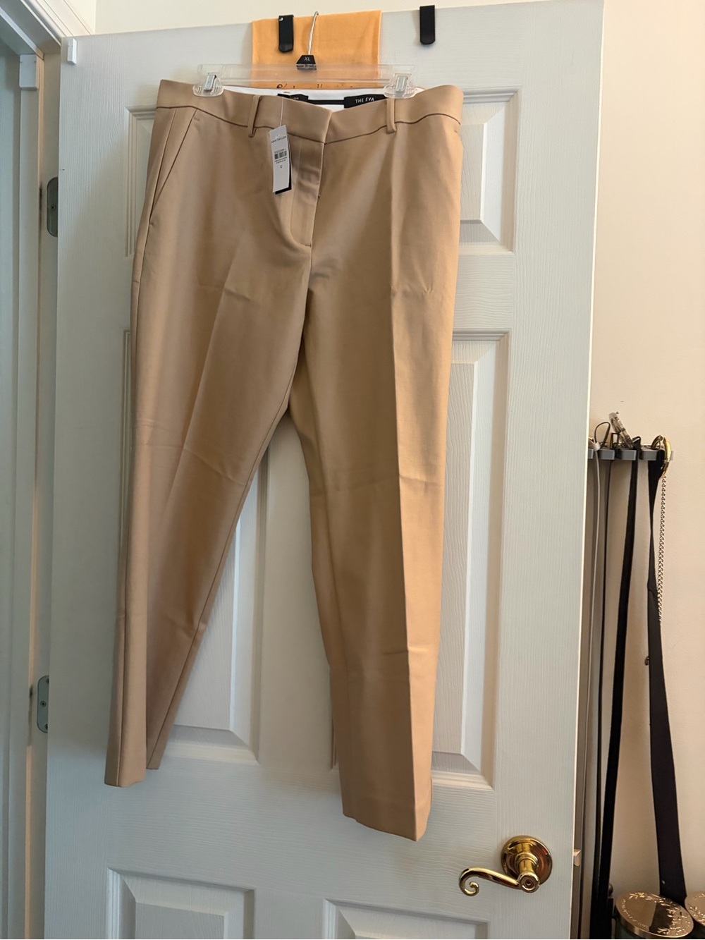 Ann Taylor Beige Straight-Leg Dress Trousers